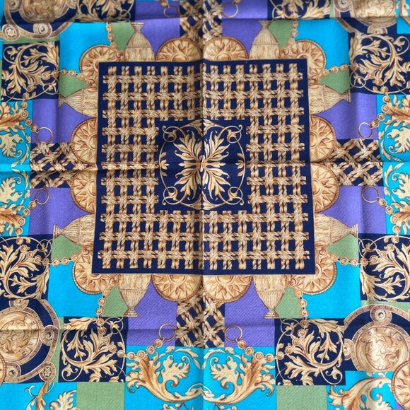Celine Vintage Cotton Scarf – Baroque Patchwork Motif - Picture 4 of 12